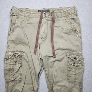 Old Navy Cargo Pants 34x34 Tan Military Surplus Paratrooper Loose Y2K Fits 34x32
